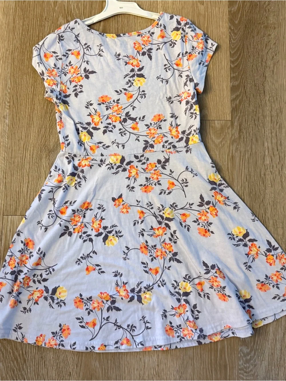 Children Place Girl's Size 7/8 Lavender Casual Dress With Floral Pattern